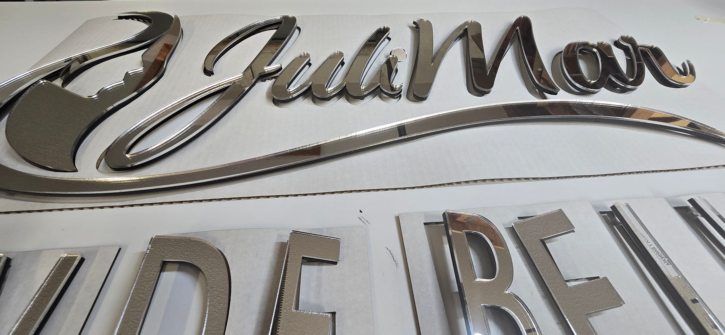 Custom Layered Beauty Salon Logo| mirror layered sign