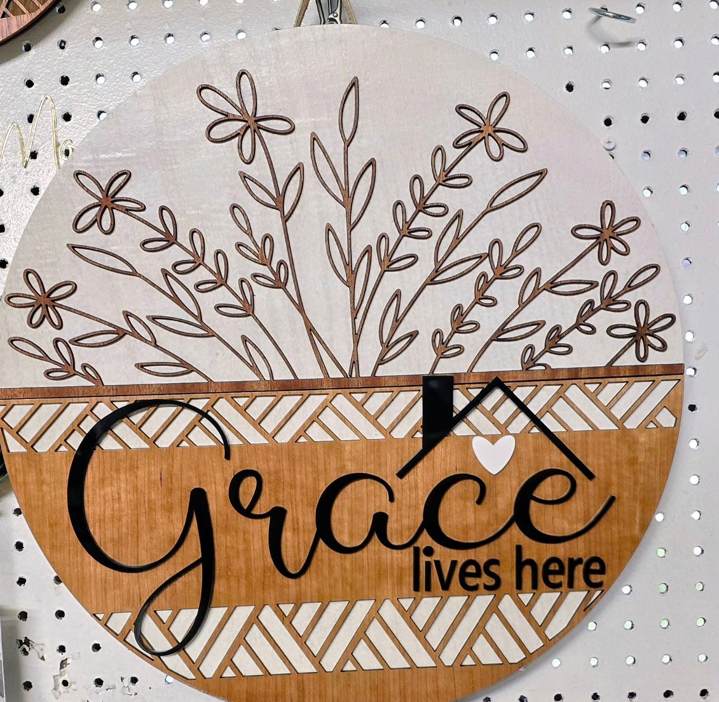 Acrylic and wood welcome door hangers|Gift|Front door decor|Front door sign.