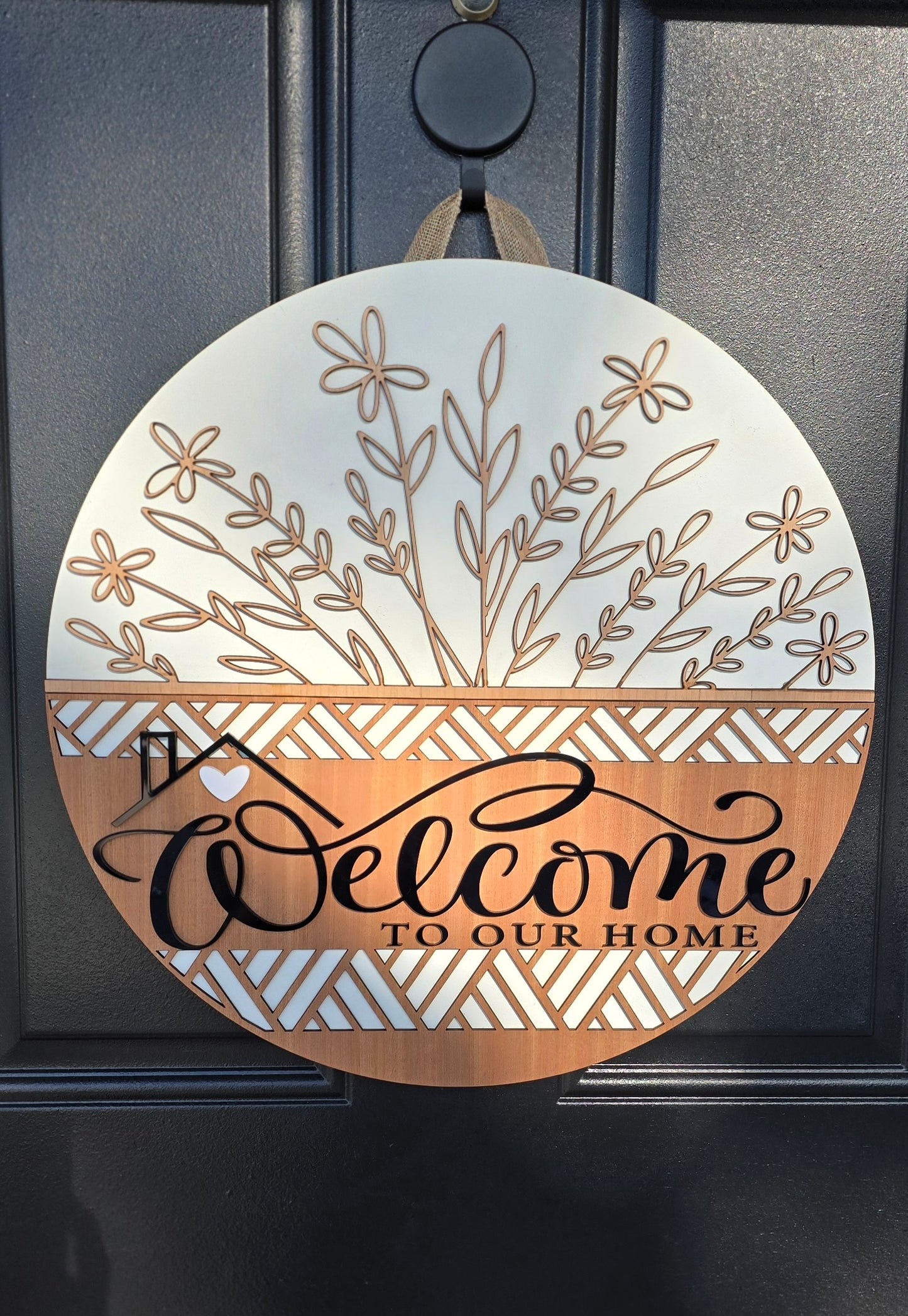 Acrylic and wood welcome door hangers|Gift|Front door decor|Front door sign.
