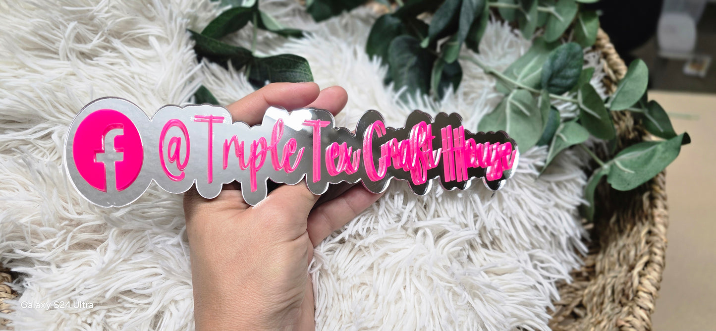 Custom tag name| acrylic username tag |business logo| business watermark| social media sign| acrylic brand name| photo prop follow| 3D logo| two layers tone