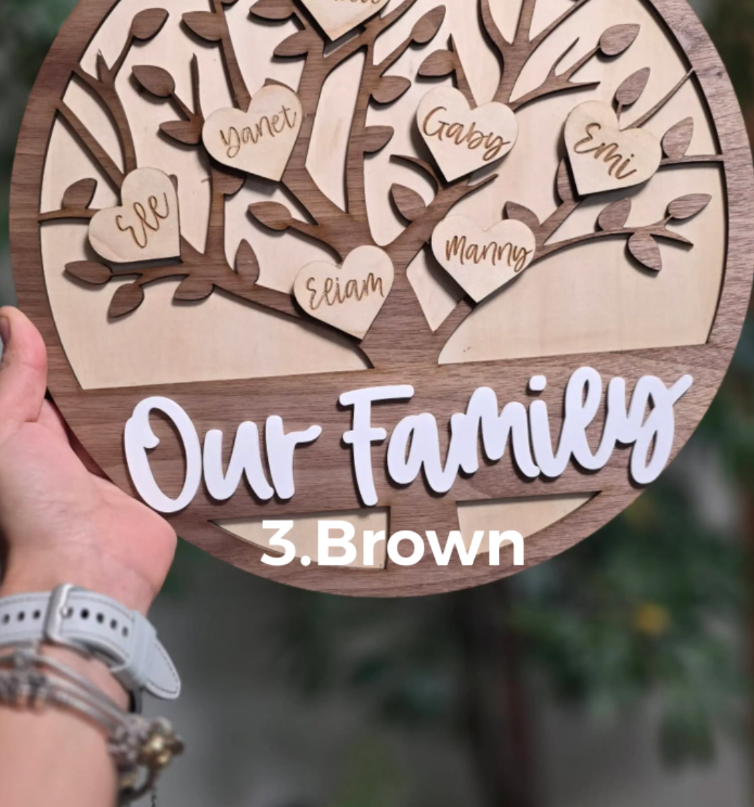 Wooden family tree sign, Personalized mothers day gift, grandma gift, tree of life, custom laser engraved, 3D laser cut sign, acrylic sign