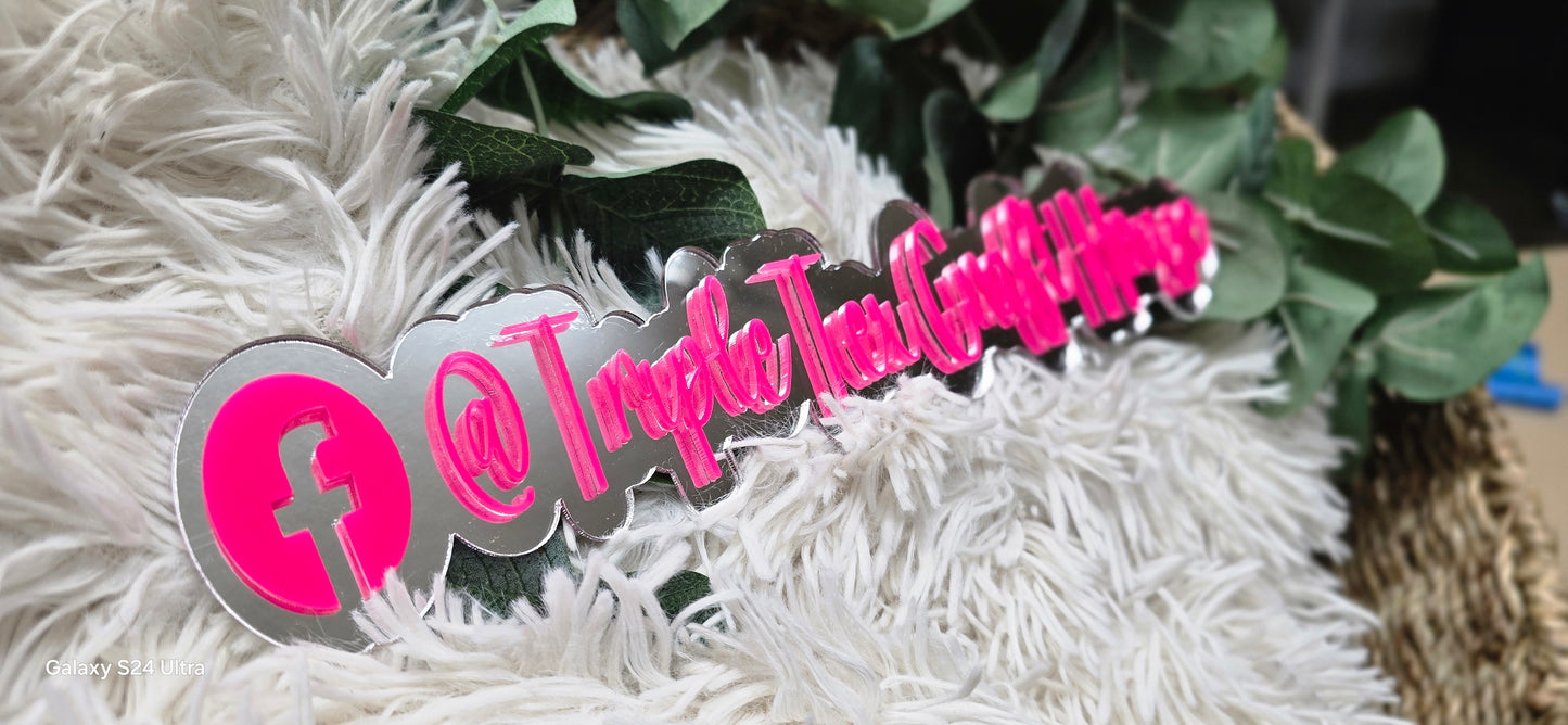 Custom tag name| acrylic username tag |business logo| business watermark| social media sign| acrylic brand name| photo prop follow| 3D logo| two layers tone