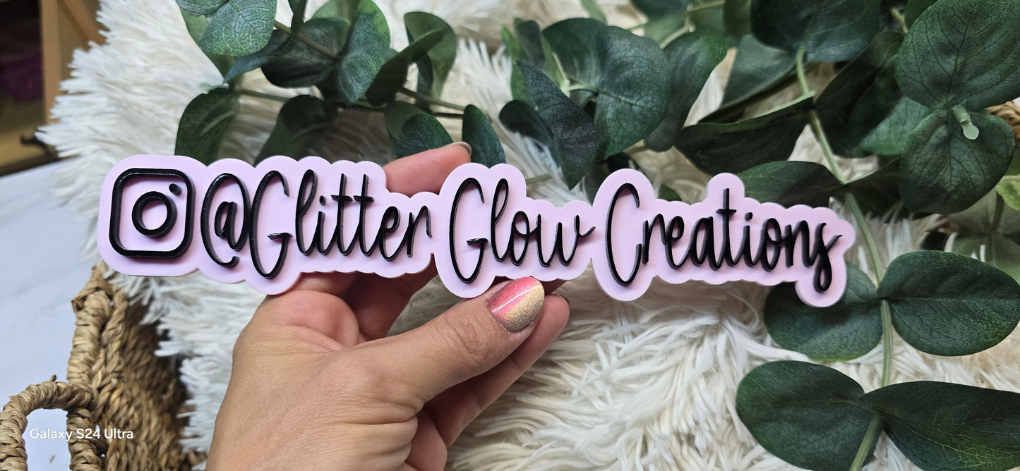 Custom tag name| acrylic username tag |business logo| business watermark| social media sign| acrylic brand name| photo prop follow| 3D logo| two layers tone