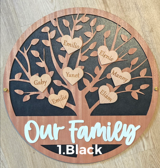 Wooden family tree sign, Personalized mothers day gift, grandma gift, tree of life, custom laser engraved, 3D laser cut sign, acrylic sign