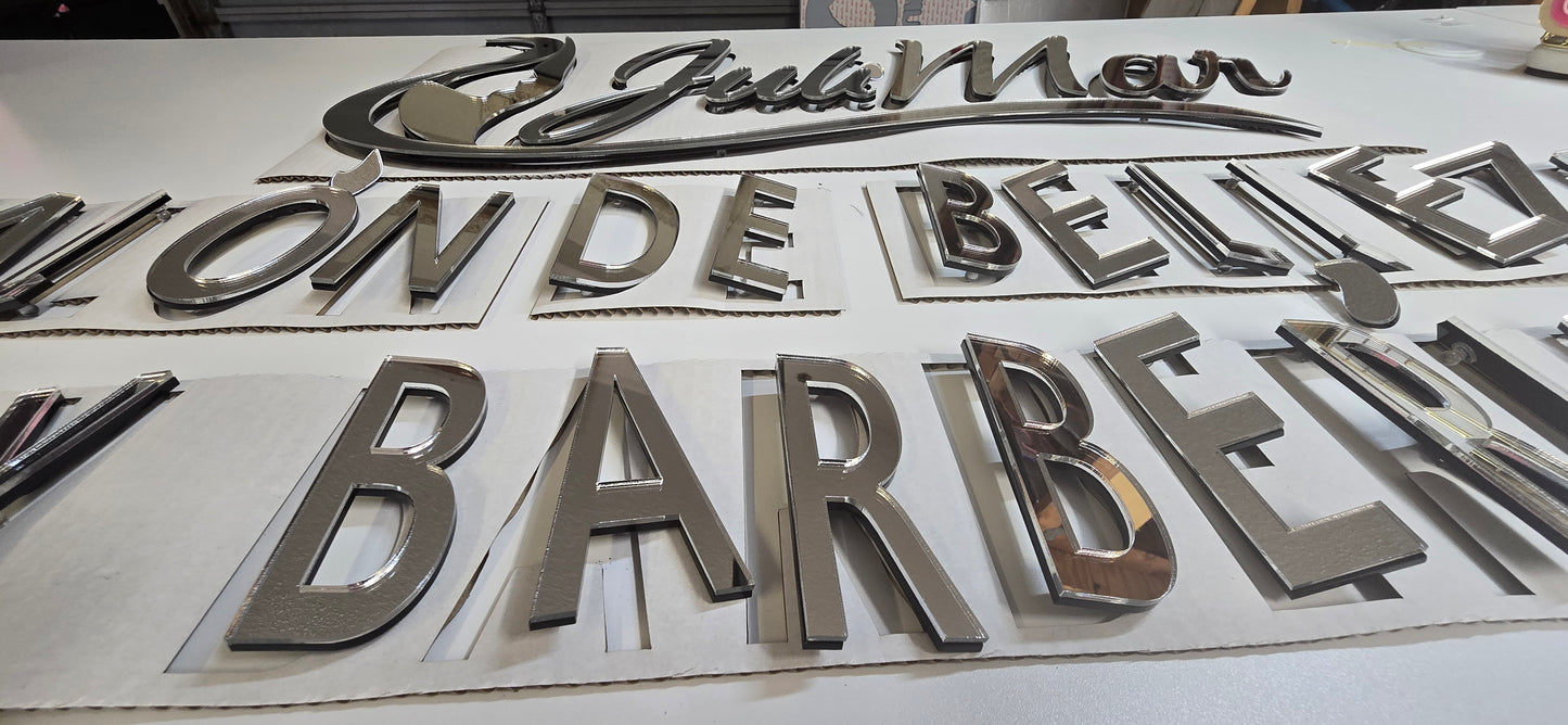 Custom Layered Beauty Salon Logo| mirror layered sign