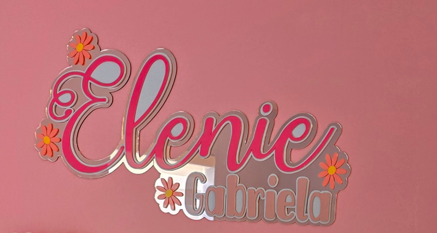 3D Name sign | Personalized triple layered acrylic bedroom wall sign | nursery room| kids room| girls room| playroom| boys room wall.