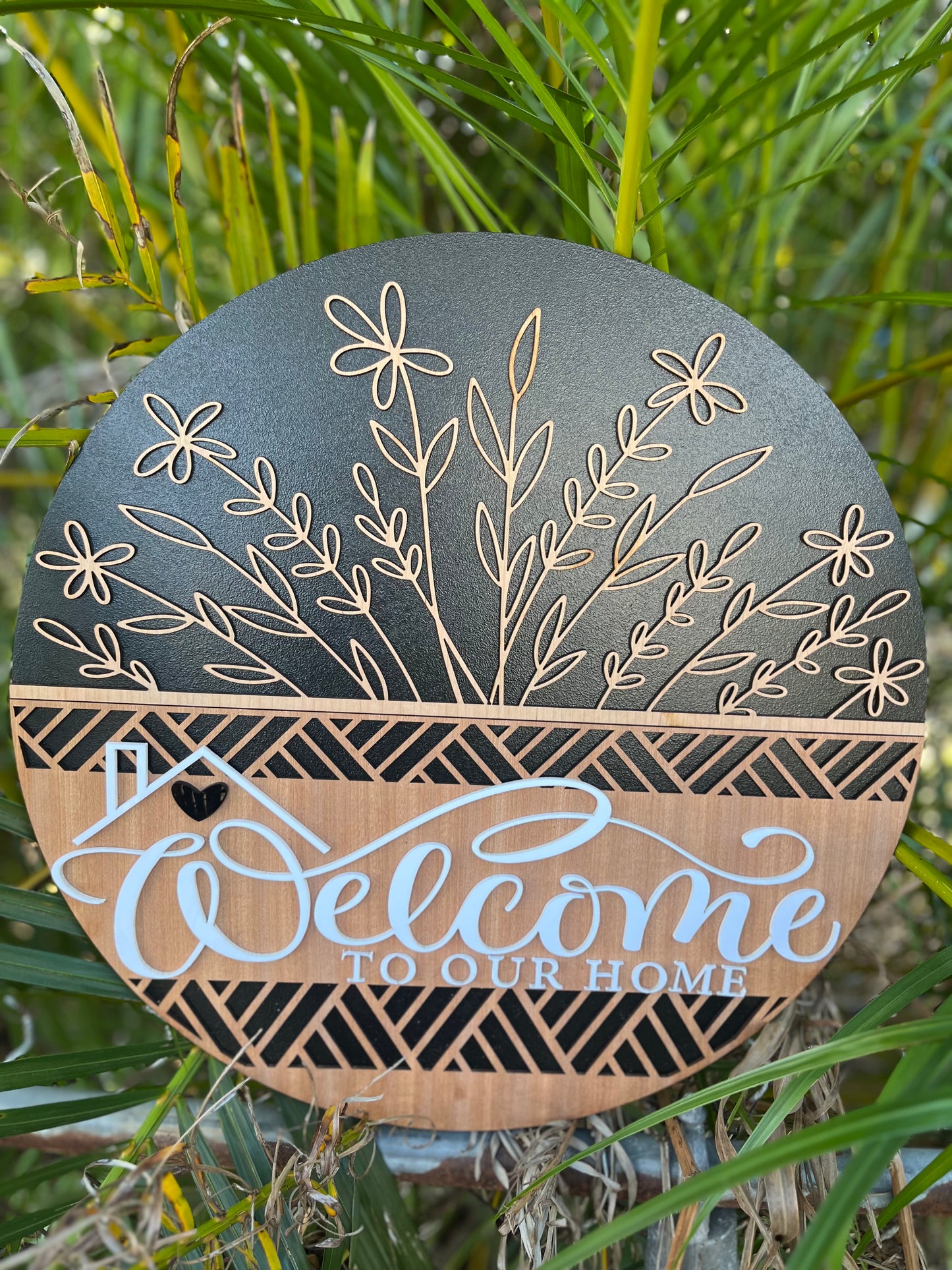 Acrylic and wood welcome door hangers|Gift|Front door decor|Front door sign.