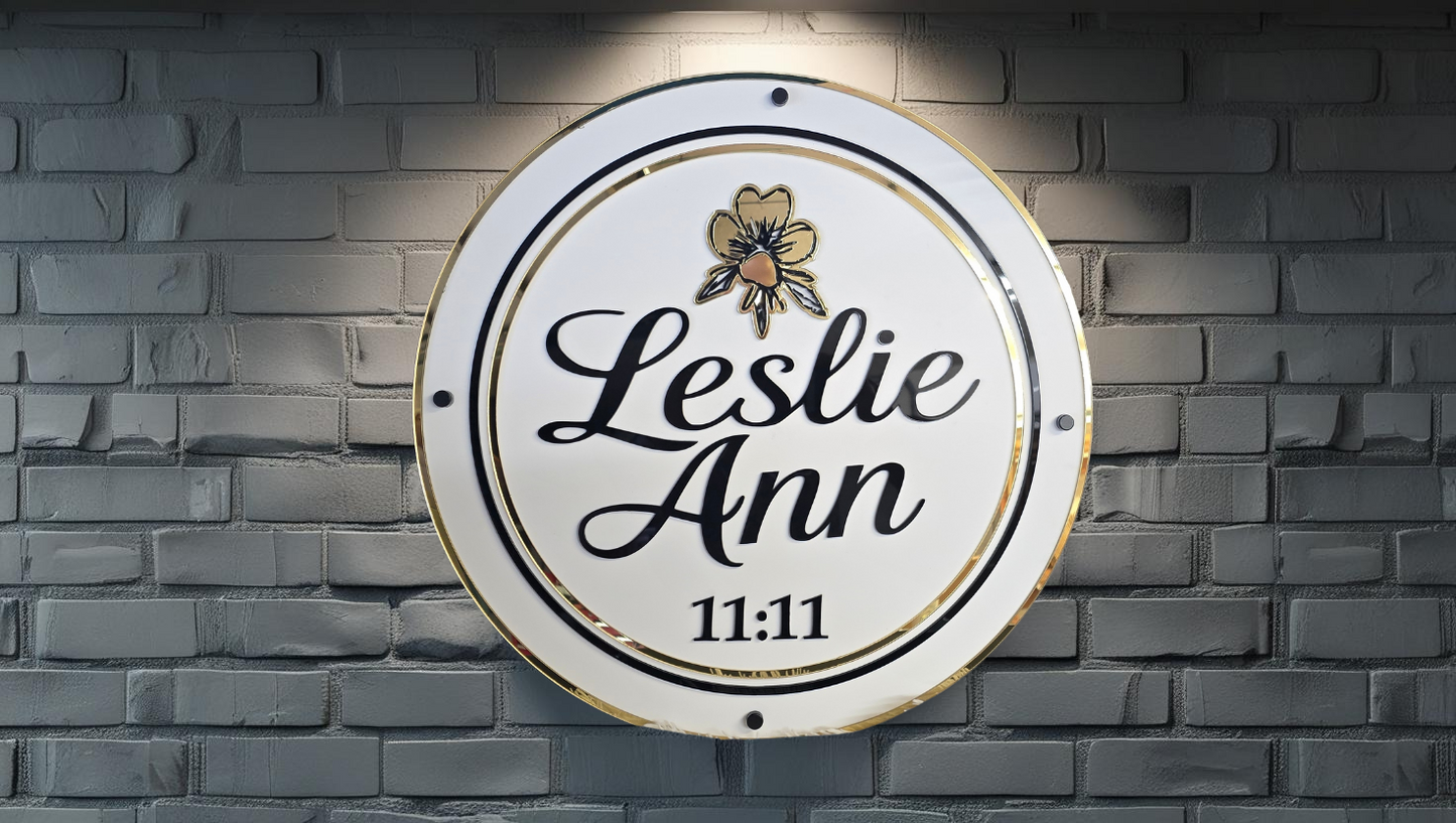 20" Round Acrylic Name Sign