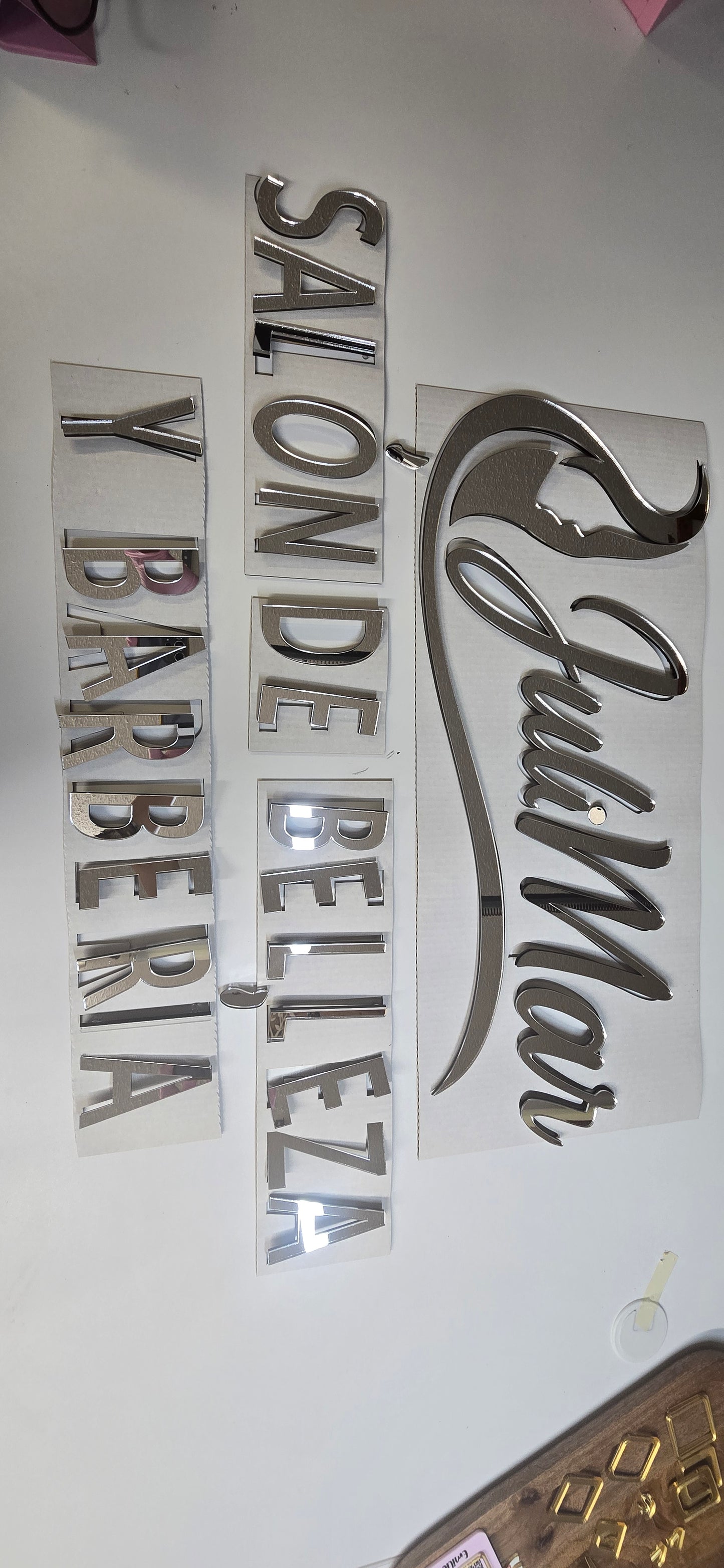 Custom Layered Beauty Salon Logo| mirror layered sign